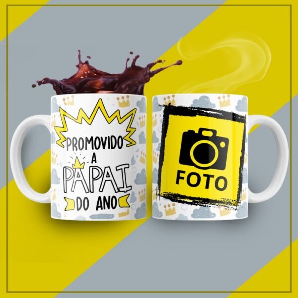 Caneca Promovido a papai do ano COM FOTO