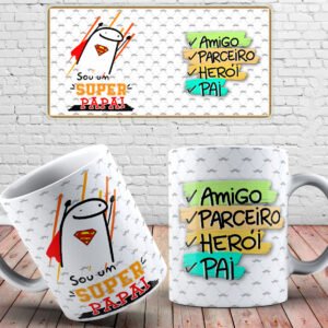 Caneca flork amigo parceiro heroi pai