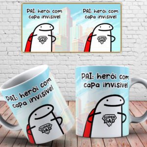 caneca flork pai heroi com capa invisivel