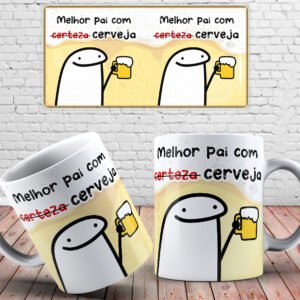 caneca melhor pai com cerveja flork