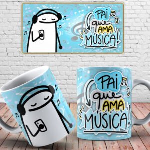 Caneca flork pai que ama musica