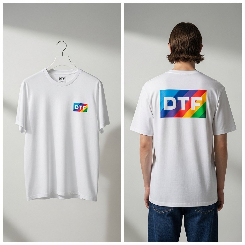 Camiseta estampada com DTF frente e costas 9x10 A4 - Imagem 4