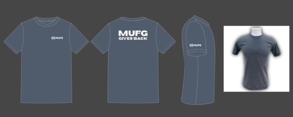 Camisetas cinza chumbo - 100% algodão MUFG