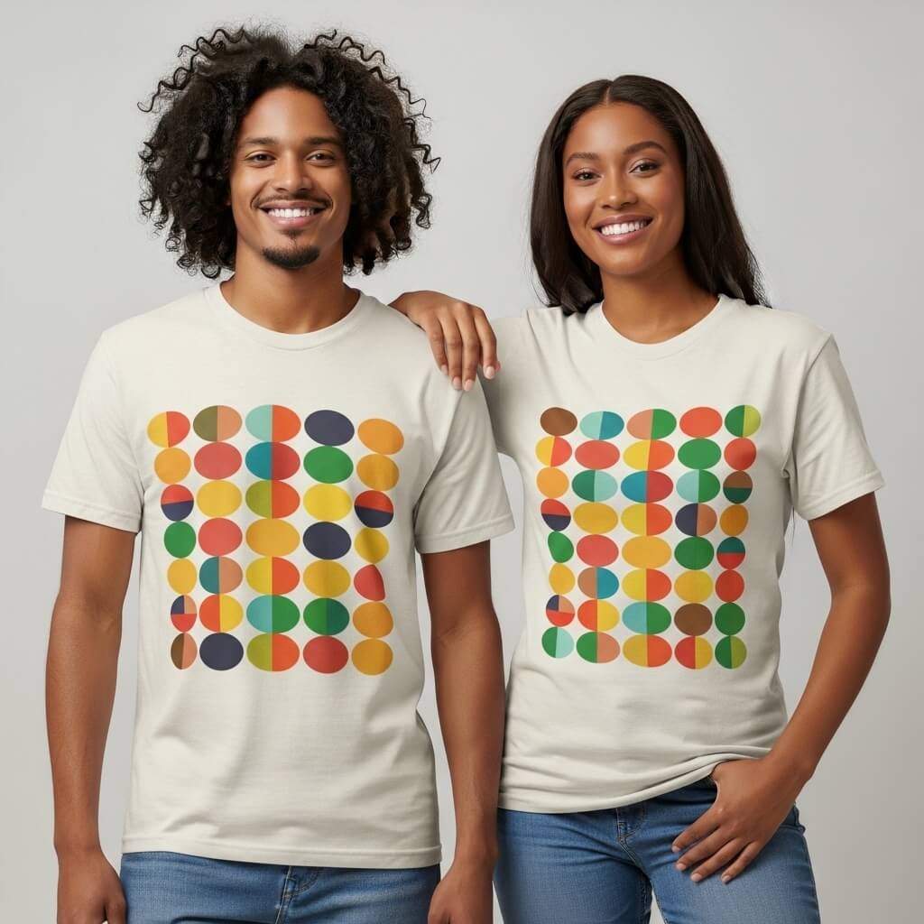 casal vestindo camiseta personalizada estampada